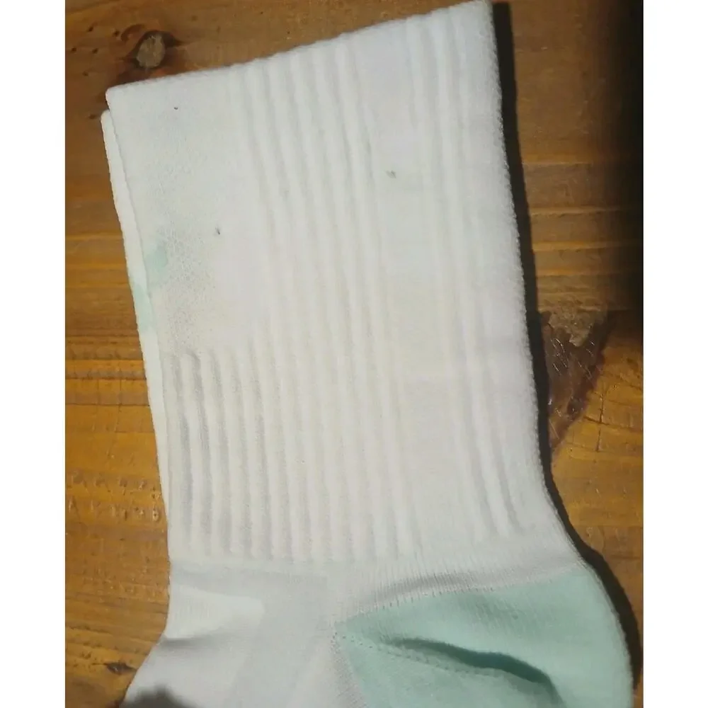 3-Pair Adidas High Quarter Moisture Wicking Socks Sz 10-13 Aqua/Gray/Orange